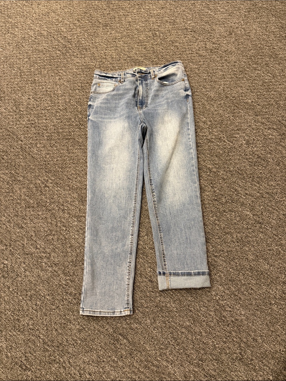 Oat New York Light Blue Cropped Straight-Leg Jeans